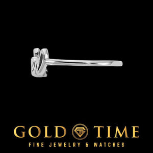 Side view of the dainty name ring showing the thin 1.5mm band