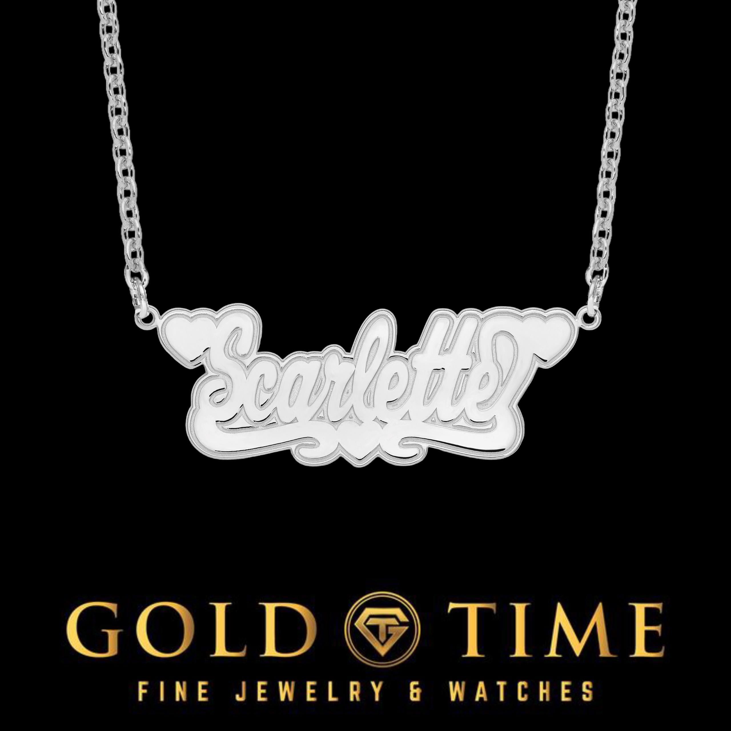 Custom Personalized Heart Name Necklace in Gold or Silver