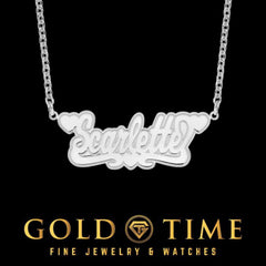 Custom Personalized Heart Name Necklace in Gold or Silver