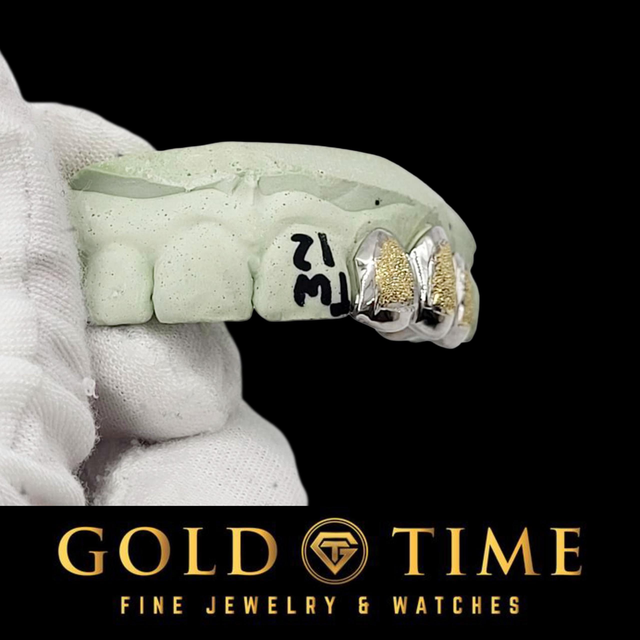 Custom Handmade Two Tone Box Dust Triple Cap Grillz