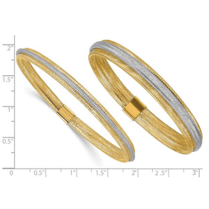 Mesh stretch bangle slip-on fit demonstration