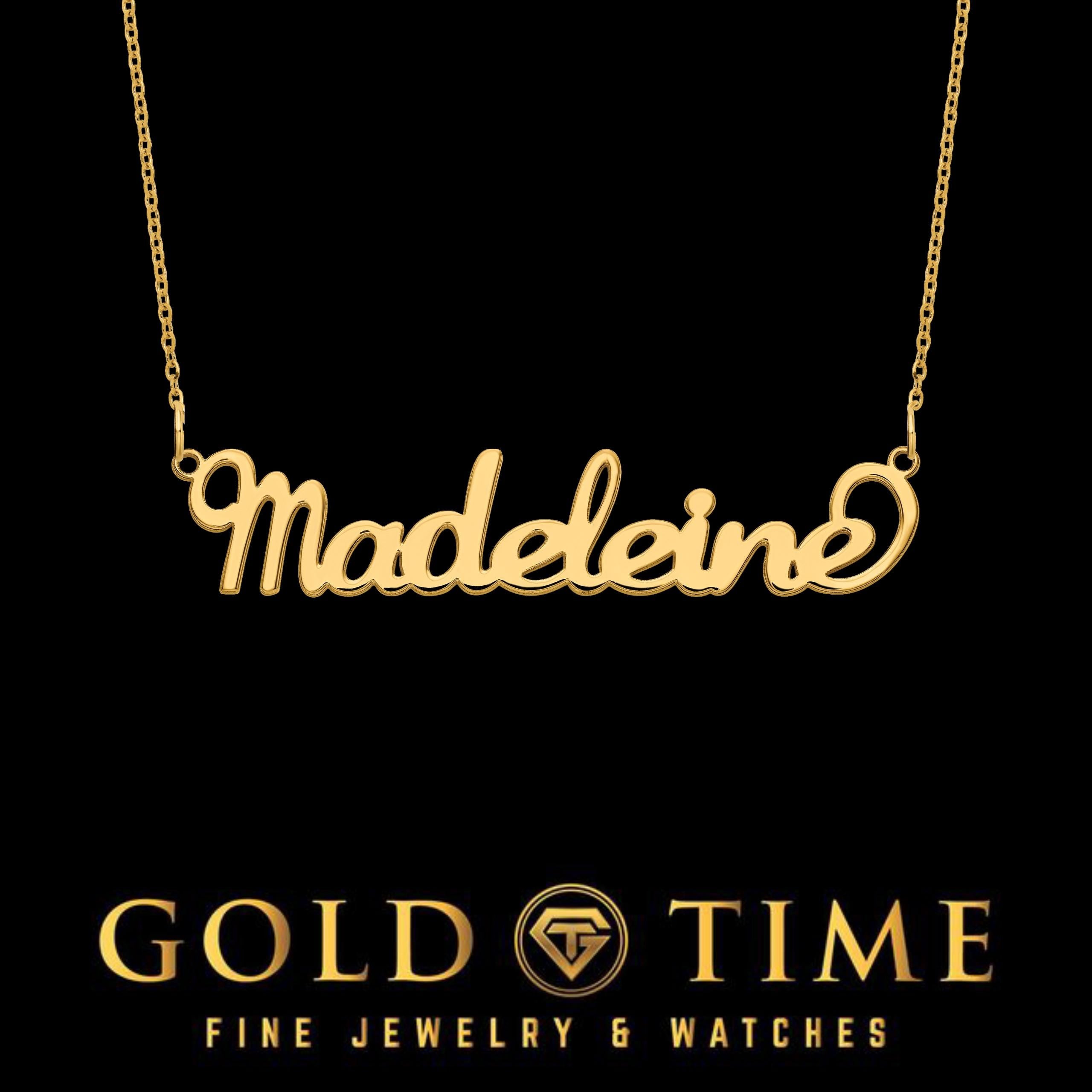 Custom Personalized Name Necklace  Sterling Silver, Gold, or Rose Gold Cursive Nameplate