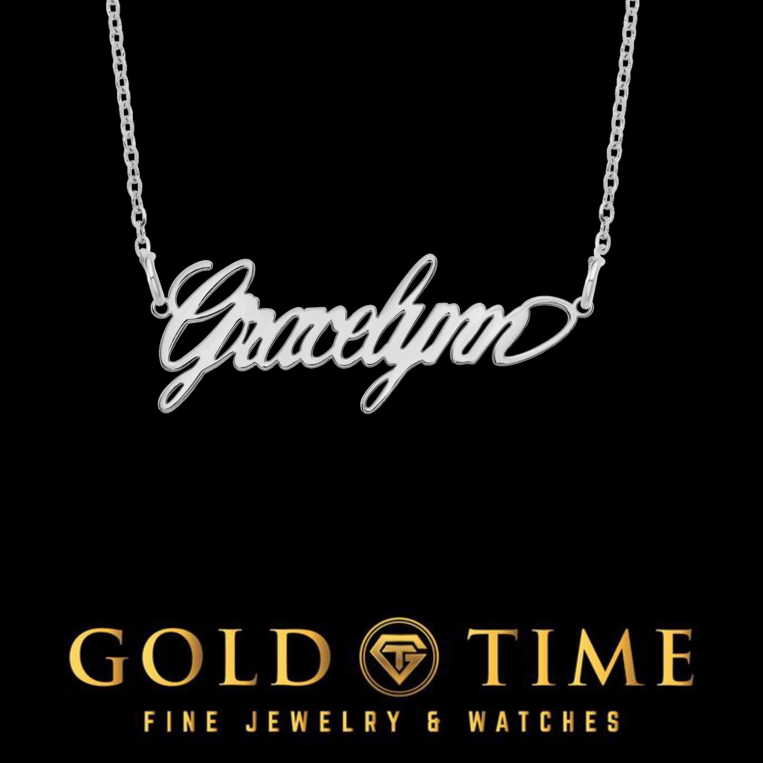 Velvet Flow Script Personalized Made to Order Name Necklace