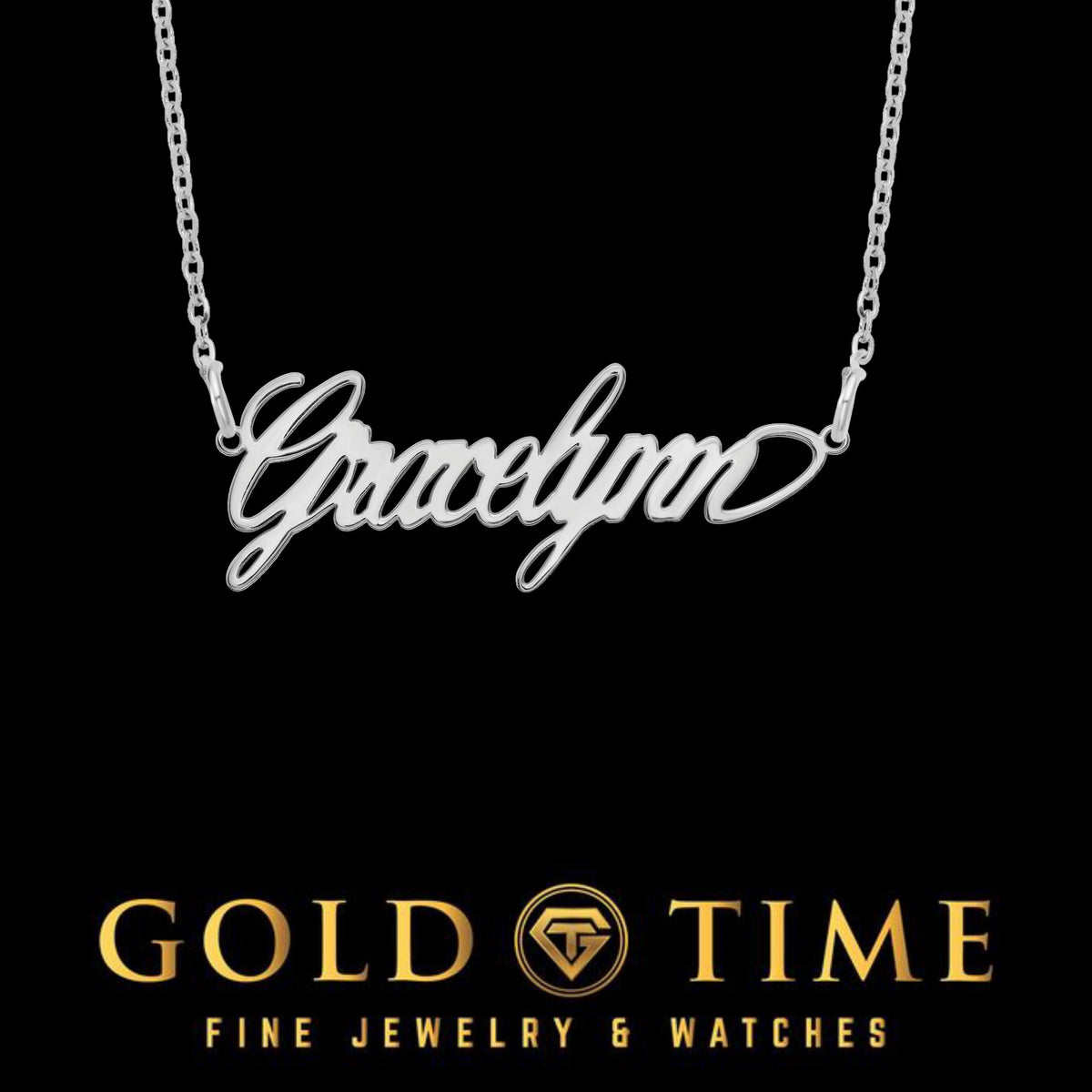 Velvet Flow Script Personalized Made to Order Name Necklace