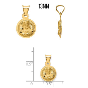 13mm Sacred Heart Jesus medal shown front and side with a ruler