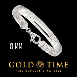 8mm sterling silver omega bracelet with lobster clasp