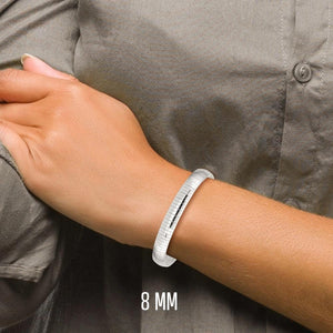 8mm sterling silver omega bracelet worn on the wrist