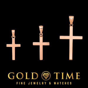 Rose gold Latin cross pendants in three sizes