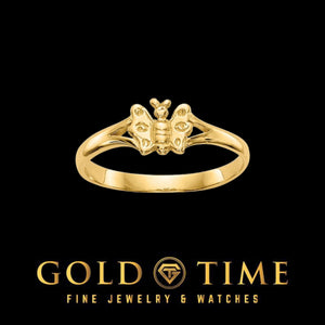 Yellow gold baby butterfly ring