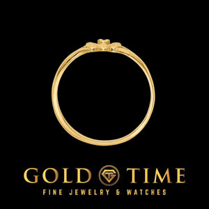 Yellow gold baby butterfly ring shown from the front
