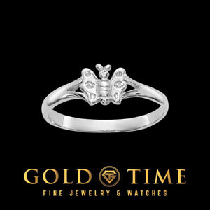 White gold baby butterfly ring
