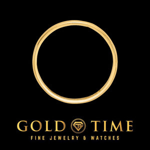 Yellow gold baby band shown from the front