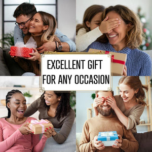 Collage of people exchanging gifts with the caption Excellent Gift for Any Occasion