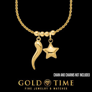 14K gold spacer beads on a rope chain between charms, chain and charms not included