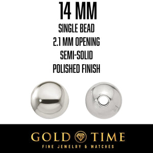 14mm sterling silver spacer bead, single bead, 2.1mm opening
