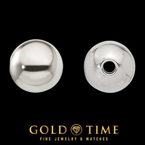 Sterling silver spacer bead shown from the side and from the opening