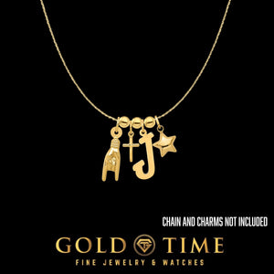 Gold spacer beads on a chain between charms, chain and charms not included