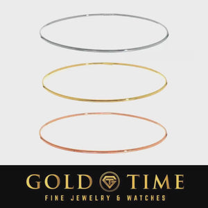 Video of polished white, yellow, and rose gold slip on bangles