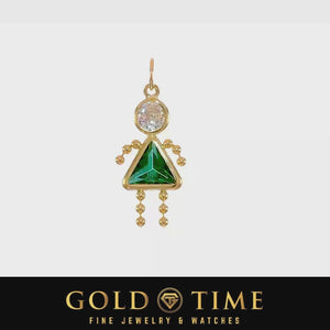 video of a green girl birthstone charm