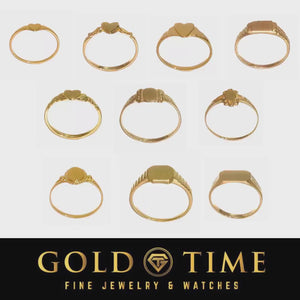 Video of the 14k gold children's signet rings shown as a set
