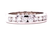 Video of the 14K white gold 1 cttw channel set diamond wedding band
