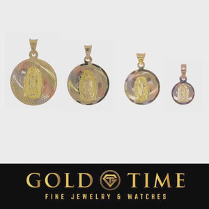 Video showing the four sizes of the tri-color Lady of Guadalupe pendant side by side