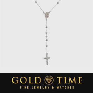 Product video of the beaded rosary necklace